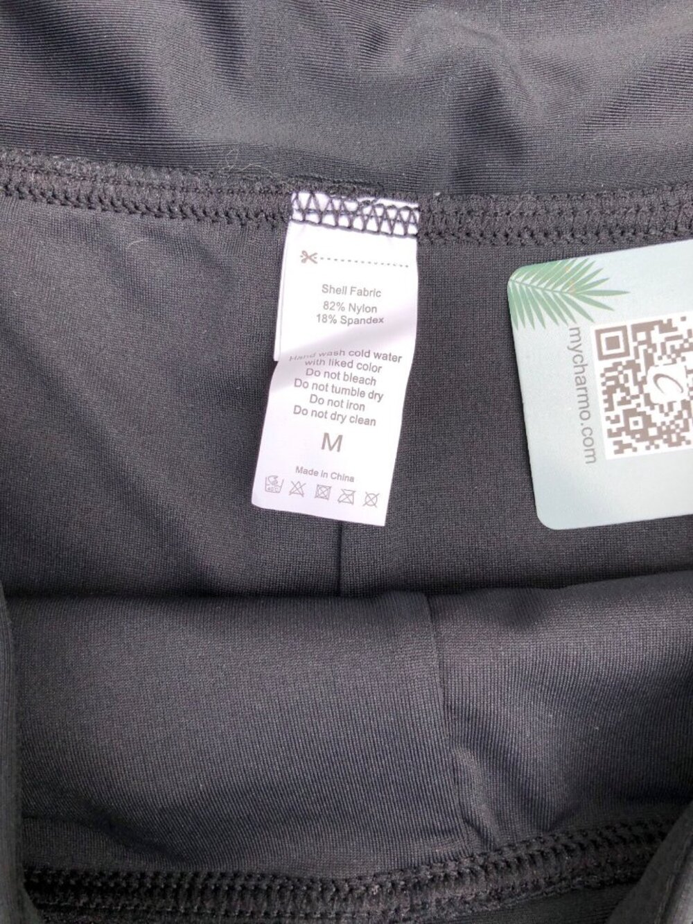 My Charmo NWT Swim Workout Shorts Womens M Black UPF 50+ Athletic Nylon Spandex - Picture 2 of 6